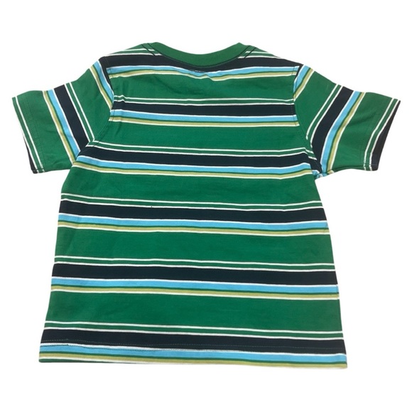 OLD NAVY || Striped Short Sleeve Shirt | Green & Blue || size 2T - Picture 3 of 4